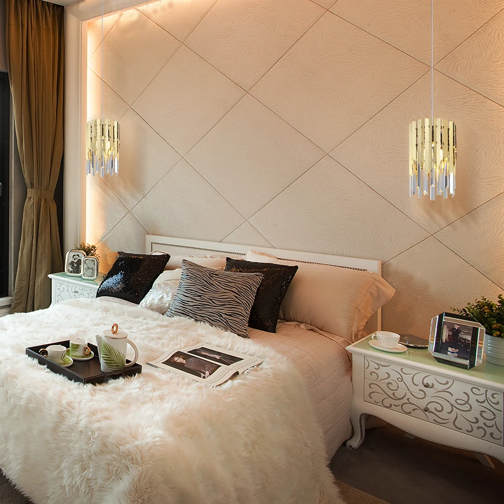  Small round gold crystal led modern chandelier lighting for kitchen dining room bedroom bedside lig - 32985031606