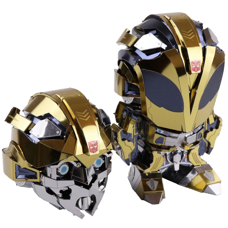 

MU 3D Nano Puzzle bum blebee Head replaceable YM-L045-C Metal Model DIY laser cutting Jigsaw puzzle model Toys for adult Gift
