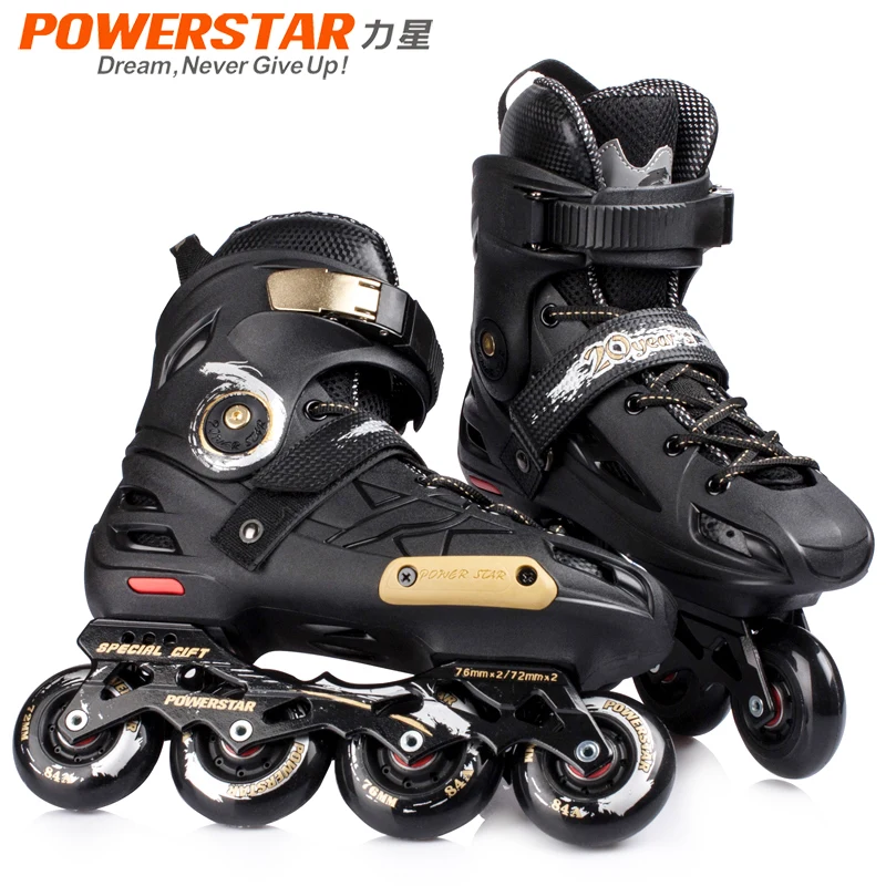 Gold inline skating shoes adult roller skates roller skates