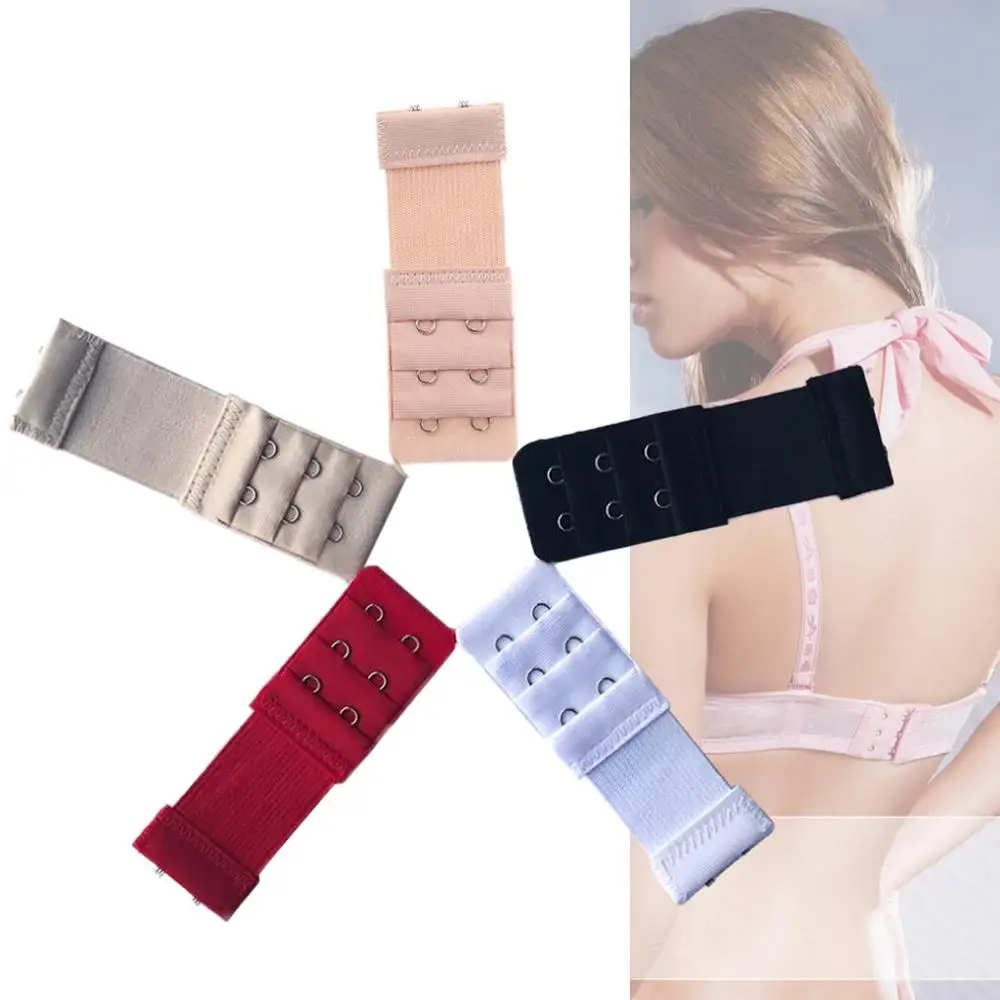 

Women 2 Hook Bra Extender Elastic Underwear Extension Strap Clip Expander Buckle