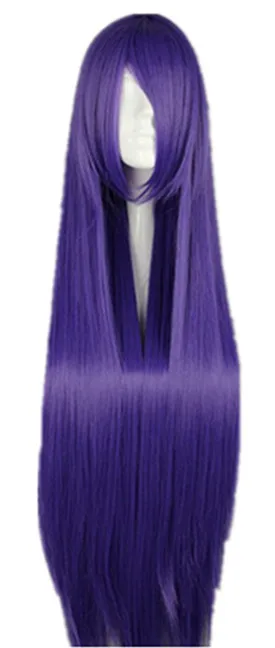 Fei-Show длинные волосы Фиолетовый бриллиант синий 40 дюймов/100 см Длинные Синтетические термостойкие салон карнавальный костюм Cos-play прямой парик