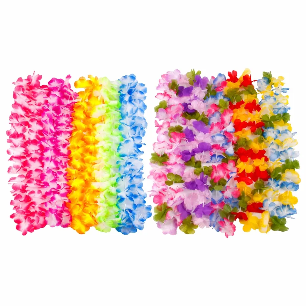 HUIRAN Artificial Flower Garland Hawaiian Flower Necklace Hawaiian Party Decorations Hawaii Party Favors Summer Party Supplies