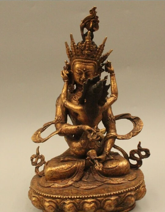 12 &quotКитайский тибетский буддизм брозовые тыквы-вазы в народном стиле Gild Vajradhara