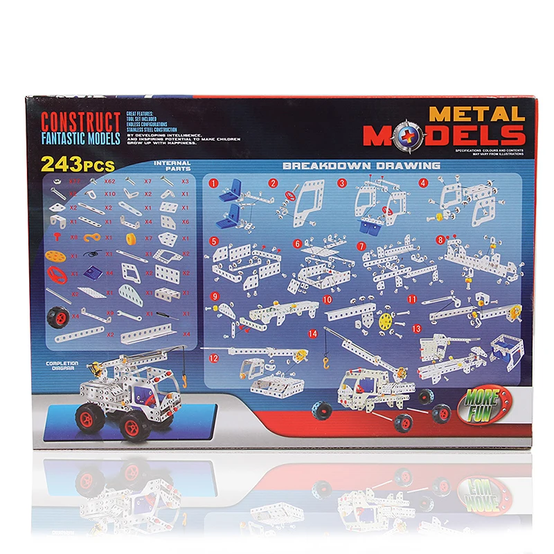 lower price  DIY metal engineering car series assembling building blocks Educational science toys children's dis