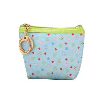 

Ladies Wallet Mini Cute Credit Card Holder Key Money Bag PU Leather + Oxford Cloth Ladies Wallet Children Zipper Bag