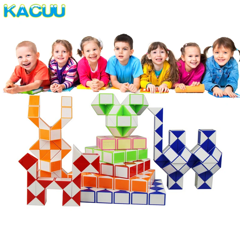 

2018 New Magic Ruler Snake Kids Educational Toys Puzzles & Magic Cubes Segment DIY Cube Puzzle Creative Toys For Children