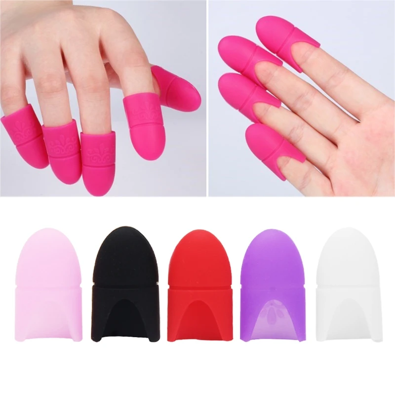 

2017 Silicone Nail Art Tips UV Gel Polish Remover Wraps Soak Off Cap Elastic Clip 5pcs/set Manicure Tools Beautiful Women Soft