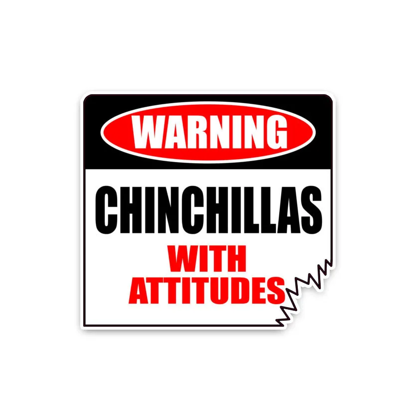 

12.8*11.8CM Warning Chinchillas Perfect PVC Creative Car Sticker Decals C1-3019