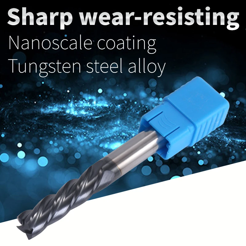 

HRC50 4 Flute Cnc Cutting Alloy Carbide Milling Cutter End Mill Freze ucu High quality Tungsten Steel Milling Cutter 4mm 6mm 8mm
