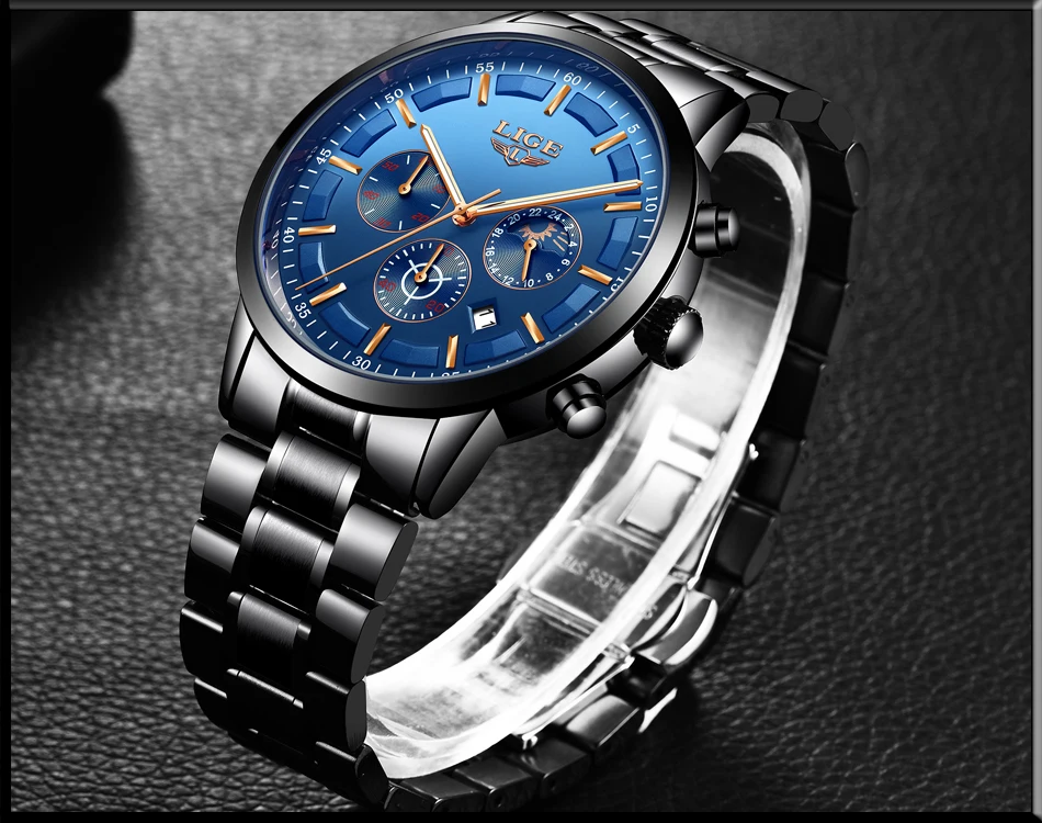Новые часы мужские LIGE модные спортивные кварцевые часы мужские s часы Топ бренд класса люкс Бизнес водонепроницаемые часы Relogio Masculino+ коробка