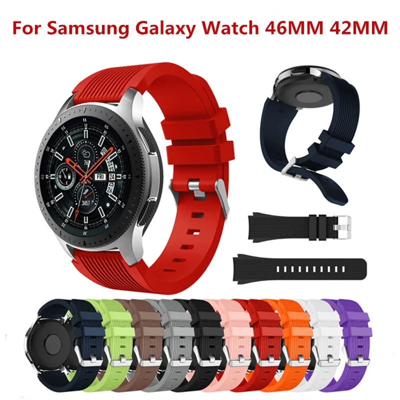 

22MM 20MM Outdoor Sport Watch Band Strap for Samsung Galaxy Smart Watch 46MM 42MM Rubber Watchband Replacement for AMAZFIT Watch