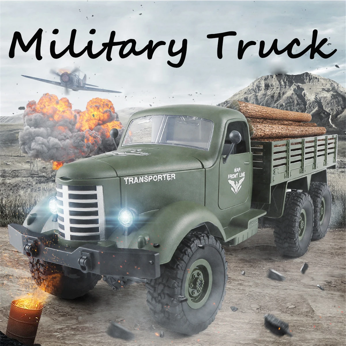 

JJRC 6 Wheels Car Tractor Kids Car 2.4G Remote Control 6WD Tracked Off-Road Military Truck Car Control