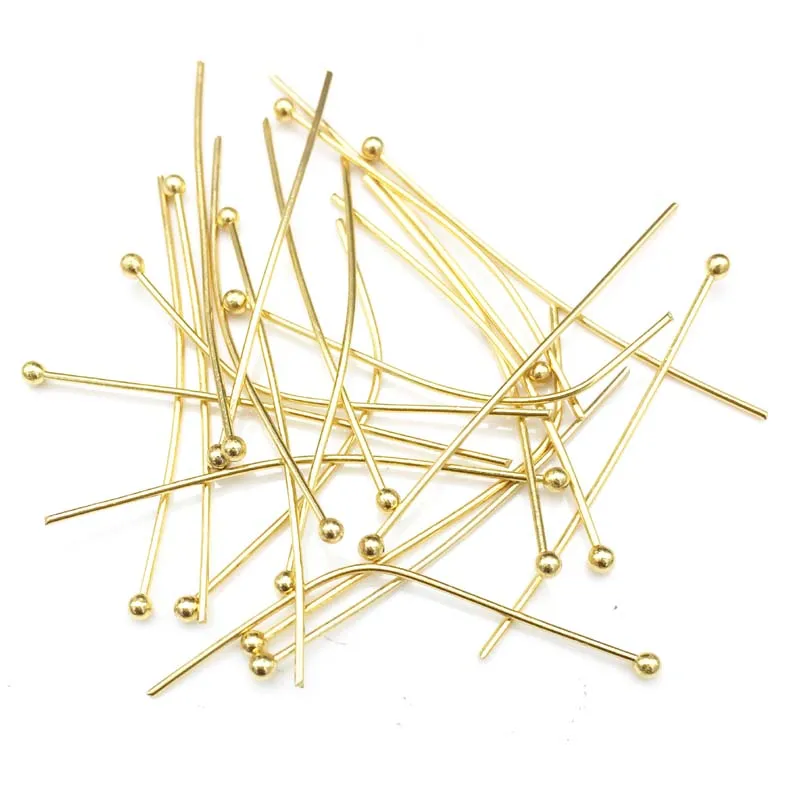 

200pcs Gold Tone 20mm/25mm/30mm/40mm Stainless Steel End Ball Head Pins DIY For Jewelry Making Findings Accessories