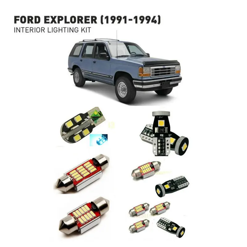 Светодиодные интерьерные огни для Ford explorer 1991-1994 11 шт. светодиодные лампы
