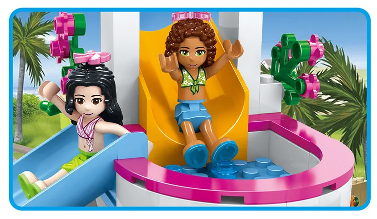 The Heartlake Swimming Pool Friends Building Blocks Compatible with Legoings Friends 37029 Kits Bricks Children Toy Gift