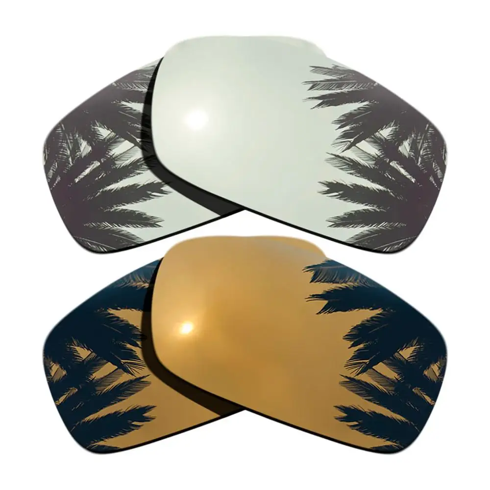 Поляризованные зеркальные линзы для замены-Оукли каркаса коленчатого вала разных цветов - Цвет линз: Silver-Bronze Gold