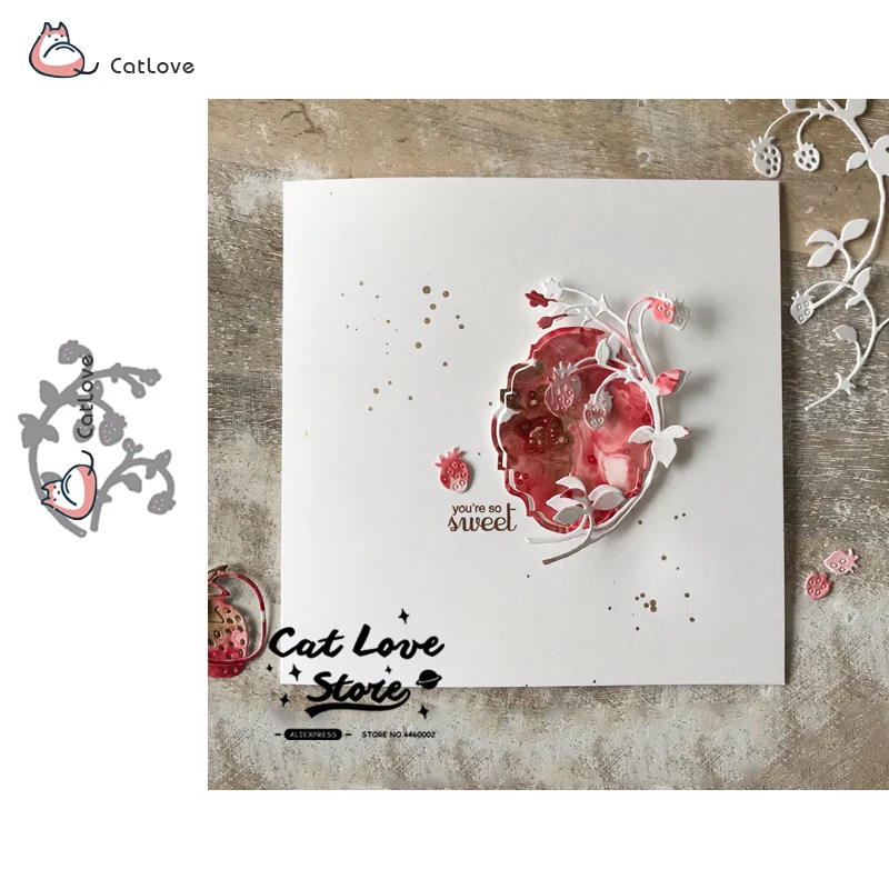 

Strawberry Vine Metal Cutting Dies Stencils For DIY Scrapbooking Paper Card Decorative Craft Dies Embossing Die Cuts New 2019