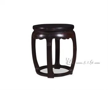 

Chinese Ming&Qing Classice Bench Carvings Burmase Rosewood Dining Round Small Seat Burma Indoor Furnition Room Child Low Chair