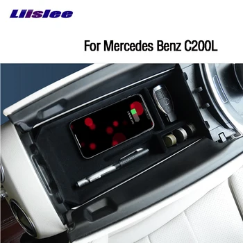 

Liislee Car Charger Wifi Charger Storage Storage box supplies For Mercedes Benz C200L Wireless charging central control storage