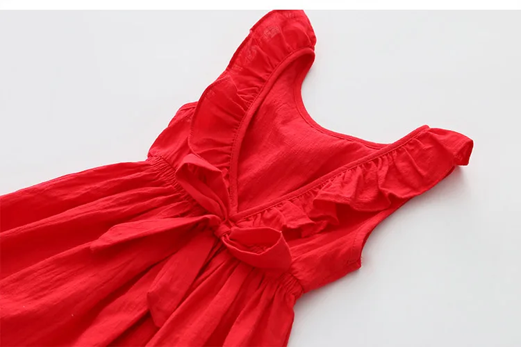 2018 Summer 2 3 4 6 8 10 Years Birthday Children Red Blue Backless Princess Elegant Bow Kids Party Dance Prom Dress For Girls (21)