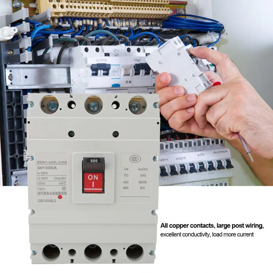 

800A 3P 800V Circuit Protection Breaker Integrated Circuit Breaker Humanization Designed Plastic Shell Circuit Breaker