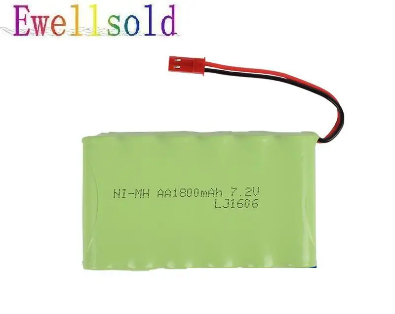 Ewellselling 7 2 V 1800mAh Ni MH AA перезаряжаемая батарея с разъемом JST для R/C tank car boat Truck|Детали и аксессуары| |