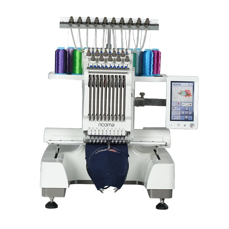 

Updated style domestic industrial computerized electric flat squin cap clothes multi-functional embroidery machine 7" LCD screen