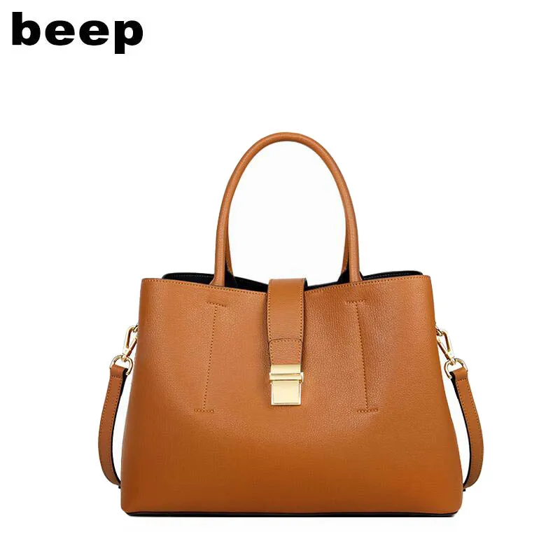 

BEEP luxury fashion handbag female 2019 new winter messenger bag wild lady bag shoulder bag leather handbag big bag