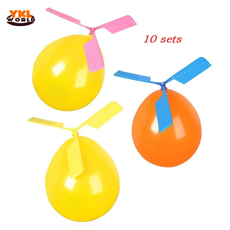 YKLWorld 10 Sets/pack Funny Classic Balloon Helicopter Indoor/outdoor Garden Interesting Flying