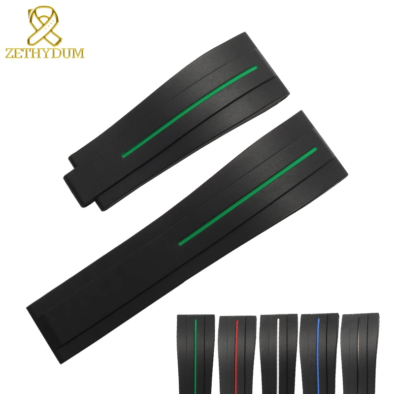 

silicone rubber bracelet black watch strap wristband sport watche band 20mm 21mm watchband for mens watches wristwatches