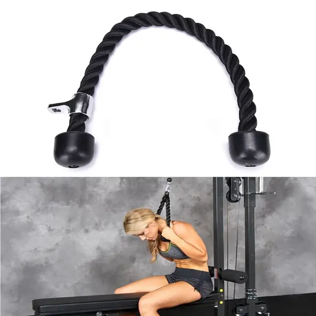 US $16.84 1Pcs Tricep Rope Push Pull Down Cord For Bodybuilding Exercise Gym Workout Fitness body building Wh
