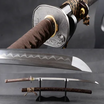 

Battle Ready Samurai Katana Japanese Sword Handmade Full Tang Cutting Practice Espada Folded Steel Clay Tempered Blade Knife