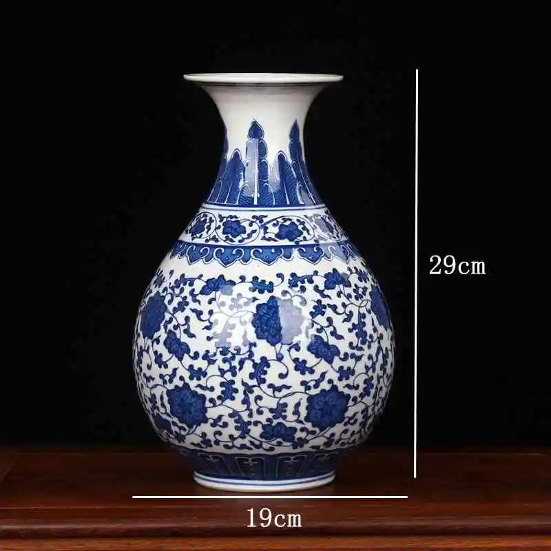 Античный китайский синий и белый фарфор Вазы для украшения дома