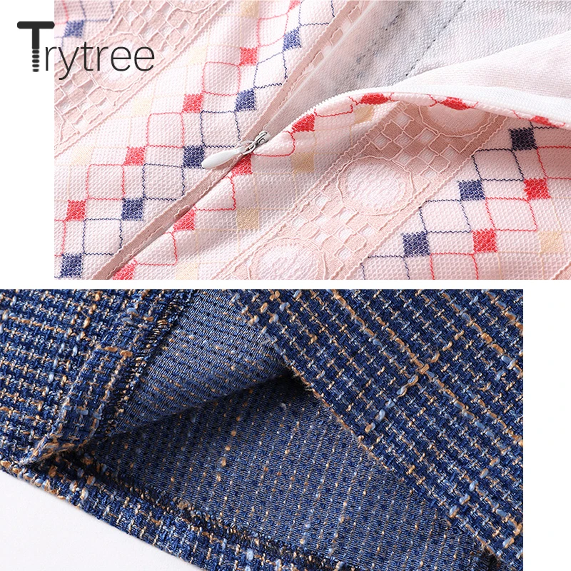 Trytree осеннее платье повседневное ТРАПЕЦИЕВИДНОЕ женское воротник Питер Пэн