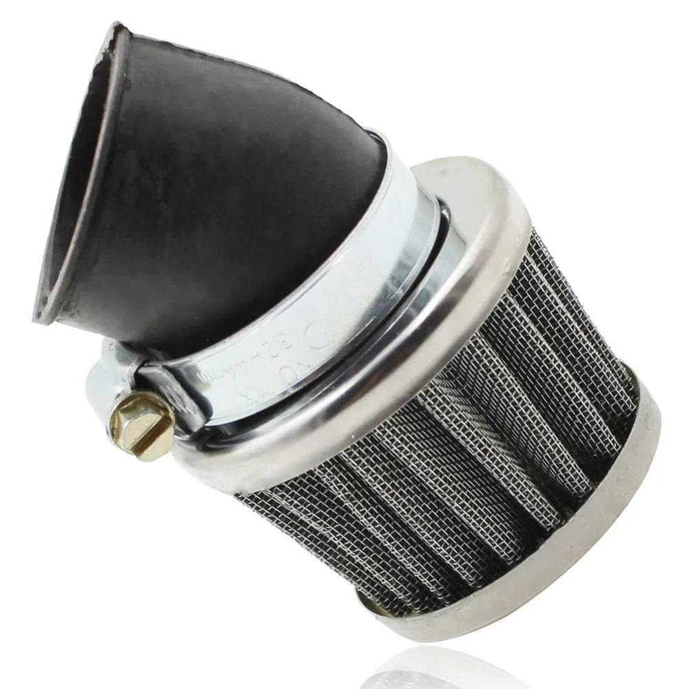 

Air Filter Angled 45 Degree Cone Chrome End Cap 35mm CRF XL XR 70 90 110 125cc CT90 CT110 CT125 Pit Dirt Bike ATV Motorcycle