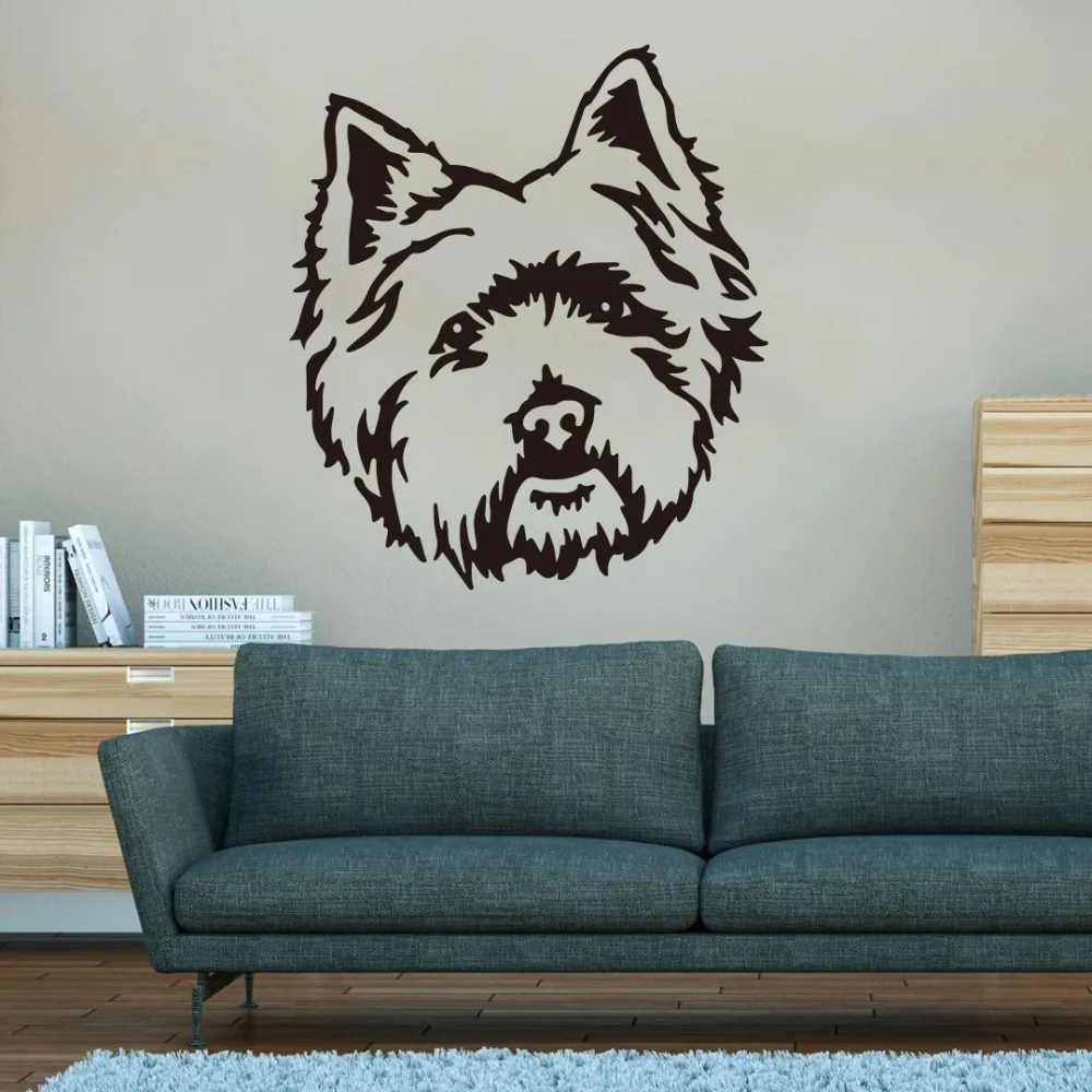 West Highland White Dog  Wall Decal Bedroom Kids Room Large Terrier Westie Dog Puppy Pet Animal Wall Sticker Vinyl Living Room  (2)