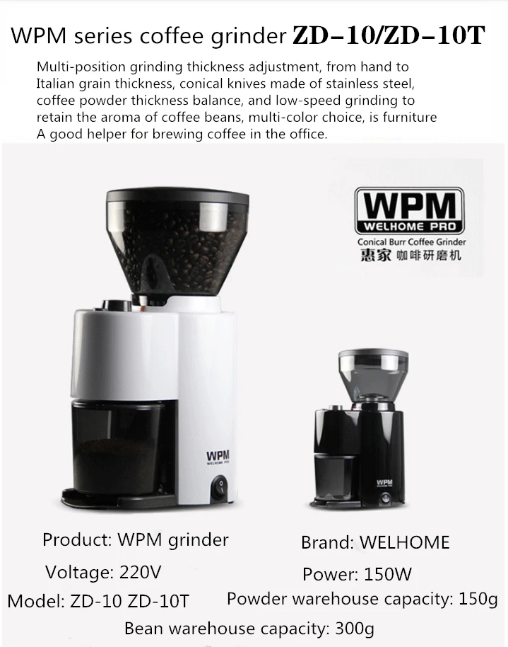Wpm Timing Electric Bean Grinder Zd10t 