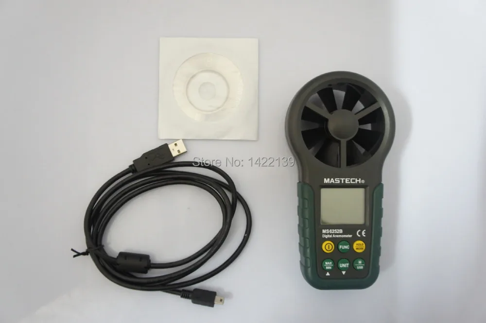 

Mastech MS6252B Professional Digital Anemometer T&RH sensor Air-Velocity/Flow humidity