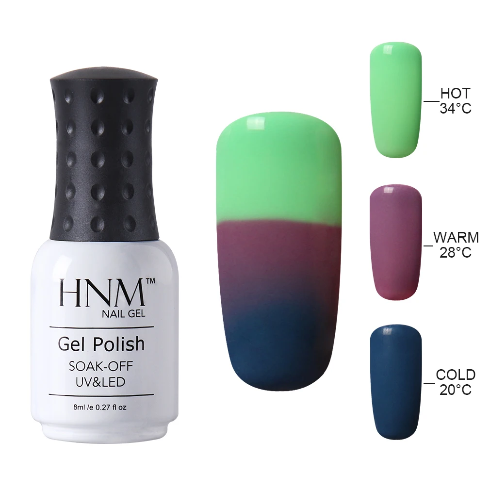HNM 8 мл термальный 3 цвета меняющий УФ-гель для ногтей лак для ногтей замачиваемый полуперманентный штемпелюя краска - Цвет: 4223