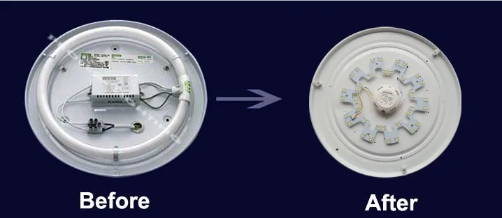 Conduziu a Luz de Teto Ano de Garantia Rodada Pcb Bordo Duplo Cores Circular 2d Techo Levou Tubo 120v 220v 230v 240v 18w 24 2 w 17 W CONDUZIU a luz de teto pcb