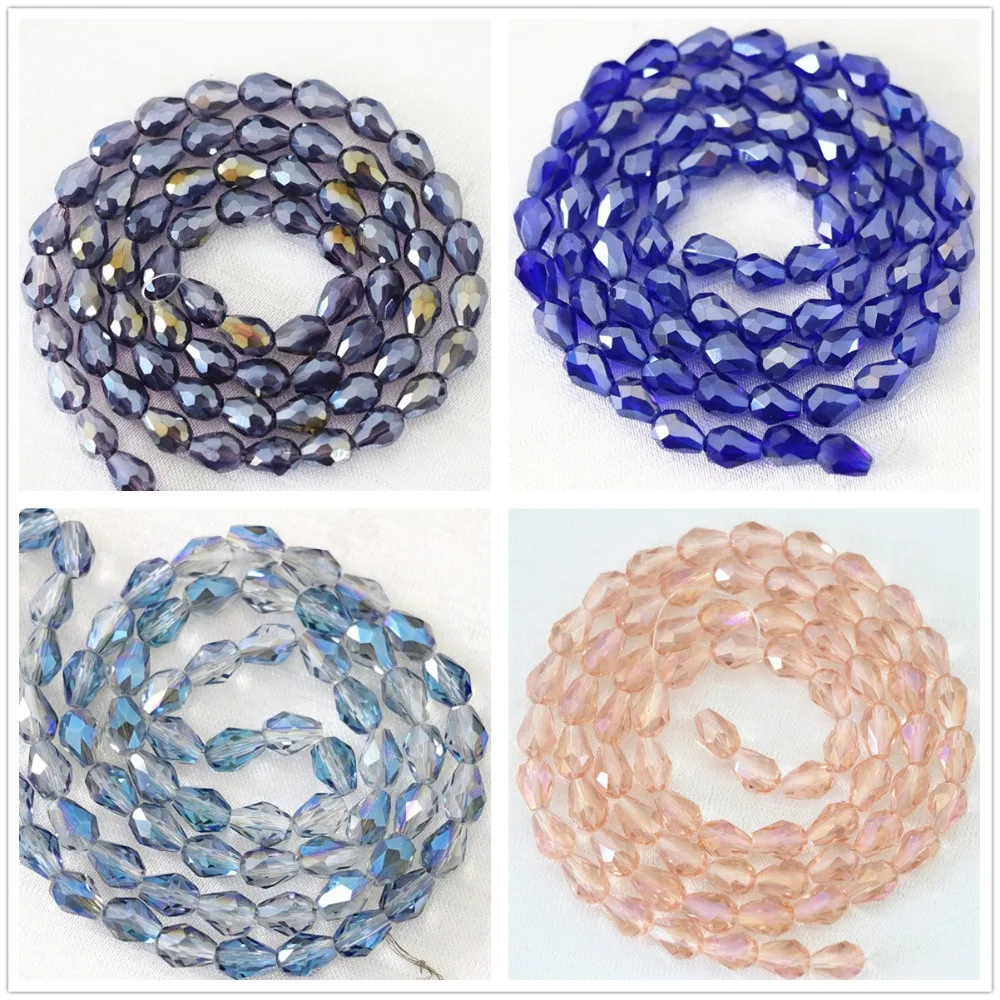 

Beautiful multicolor crystal glass 10*15mm waterdrop teardrop faceted loose beads diy jewelry 30pcs B1178