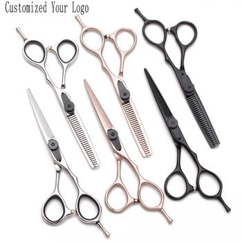 

1Pair C9015 5.5" 16cm 440C Customized Logo Hairdresser's Scissors Thinning Scissors Cutting Shears Barber Scissors Hair Scissors