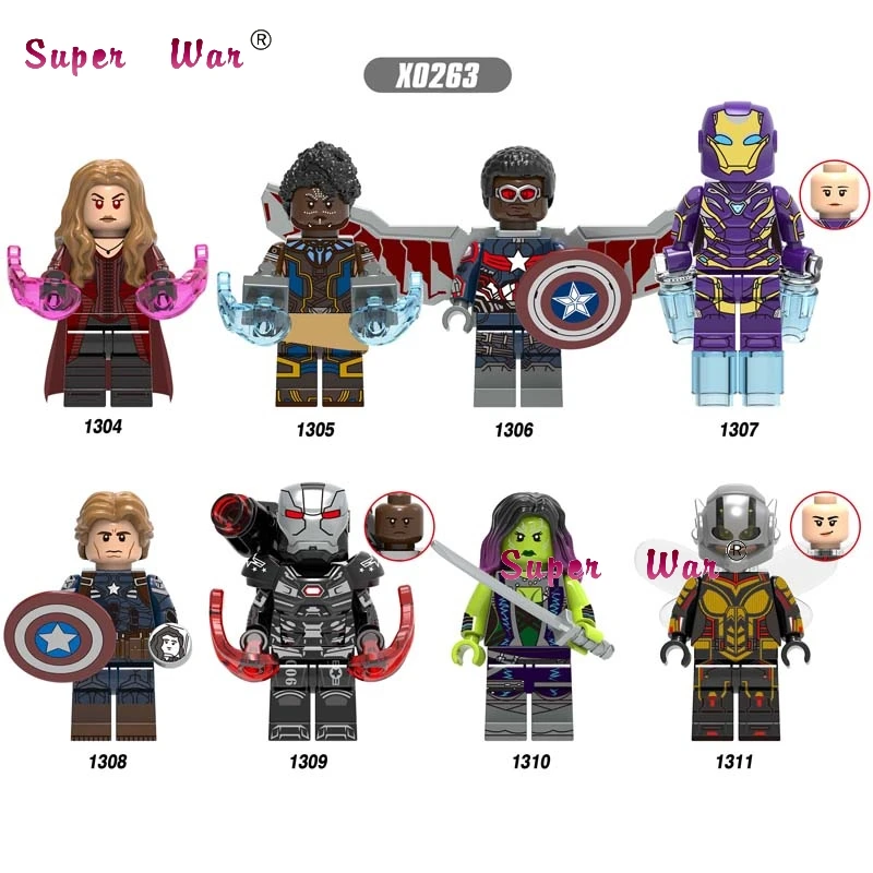 

Single Avengers Endgame Thor Pepper Scarlet Witch Gamora Captain America Wasp War Machine building blocks Kids Toys