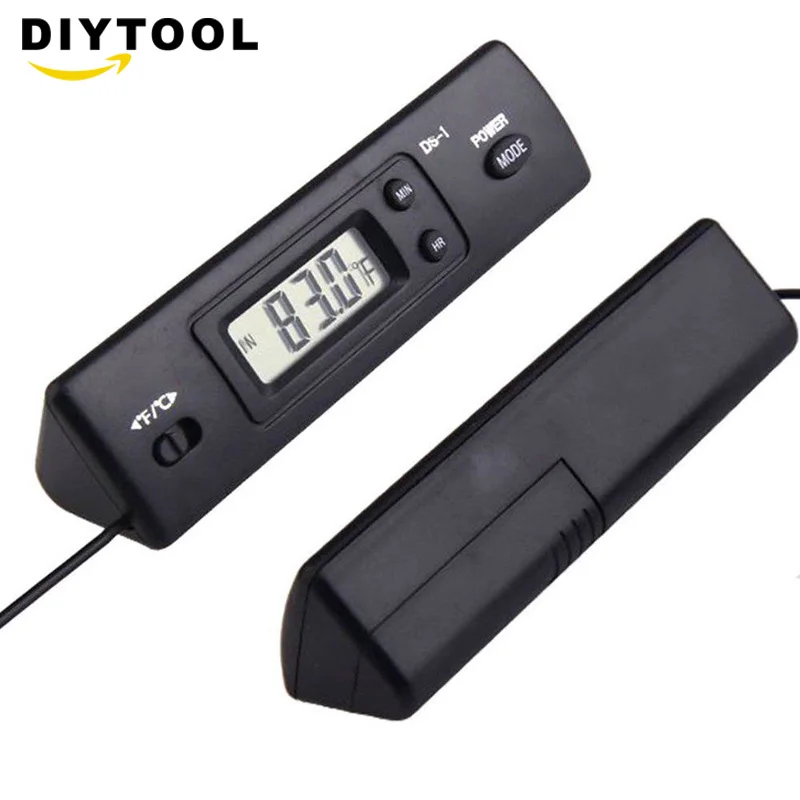 

Car Digital Thermometer with 2 Probes In/Out Temperature Temp Gauge Meter Fahrenheit Celsius Thermograph Clock Auto Accessories