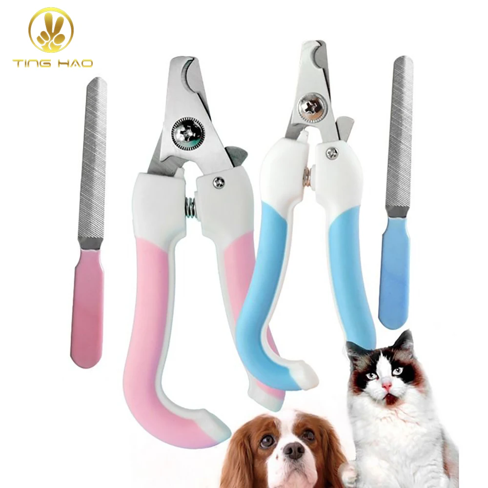 

TINGHAO Pet Dog Teddy Animal Claws Scissor Cut Stainless Steel Nail Clipper File Cutter