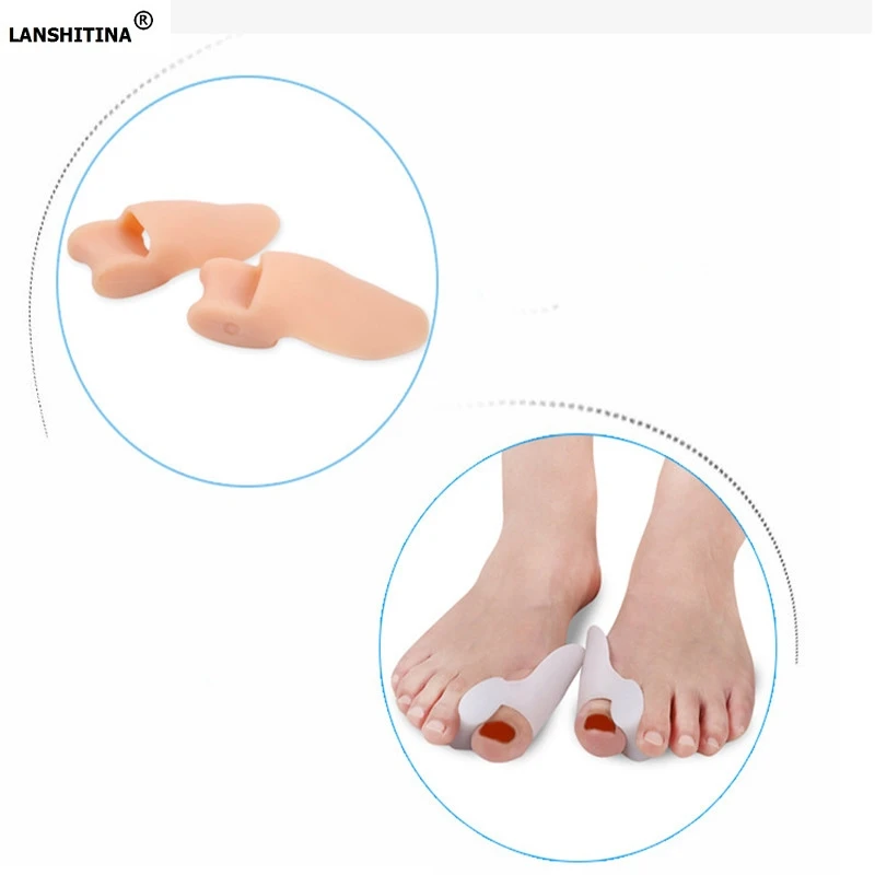 

2019 New Silicone Gel Pad Orthotic Hallux Valgus Toe Separator Gel Insoles Foot Care Shoe Accessories Insert Foot pads Unisex