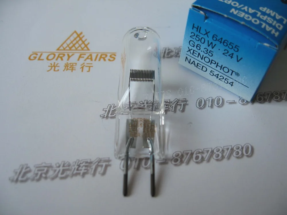 5 шт. OSRAM HLX 64655 EHJ 24V 250W лампочка GER NAED 54254 LIF A1/223 64655EHJ 24V250W G6.35 галогенная лампа | Лампы