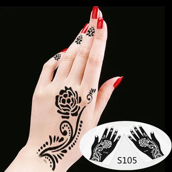 

Body Hand Ink Tattoo Art India Henna Design Simply Stencil Mehndi Tattoos Templates Henna Stencils 2PC/lot