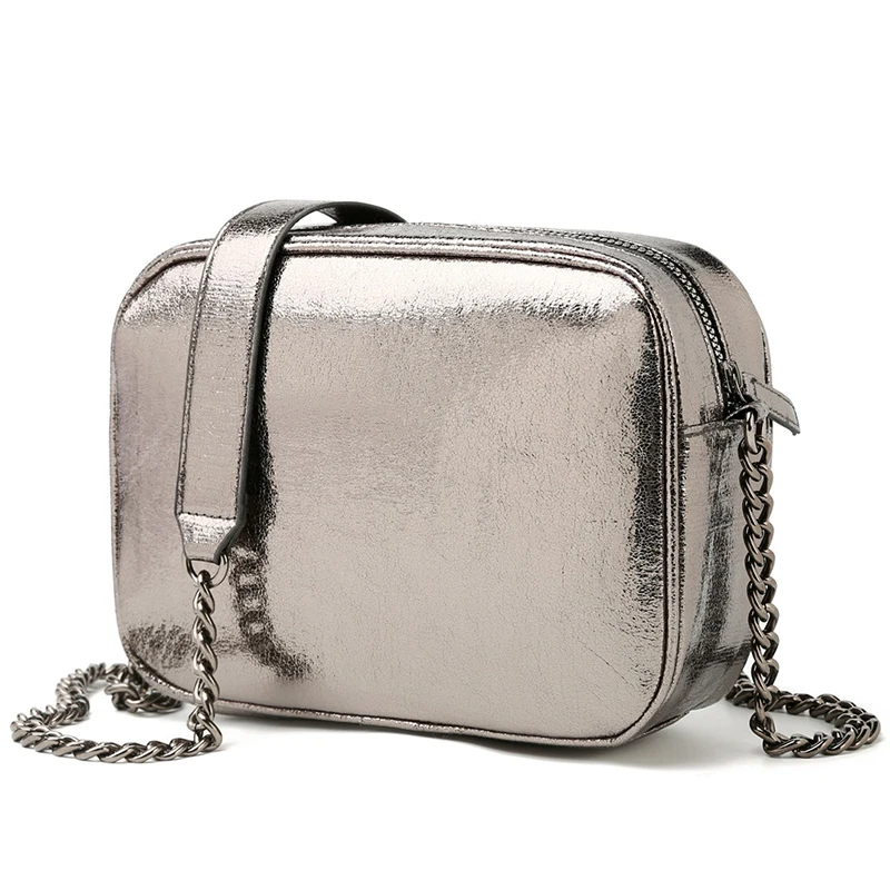 Sliver Chain Handbag Designer for Women Pu leather Crossbody bag ...