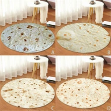 Комфортная еда творения Burrito обертывание одеяло Круглый Ванная комната ковер для гостиной кухня коридор, ванная Декор 60 см